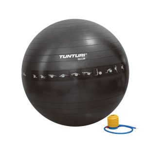 Gymnastics ball TUNTURI Gymball 55cm anti-burst, black
