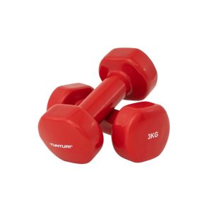 Dumbbells TUNTURI Vinyl Dumbbells 3.0kg, red
